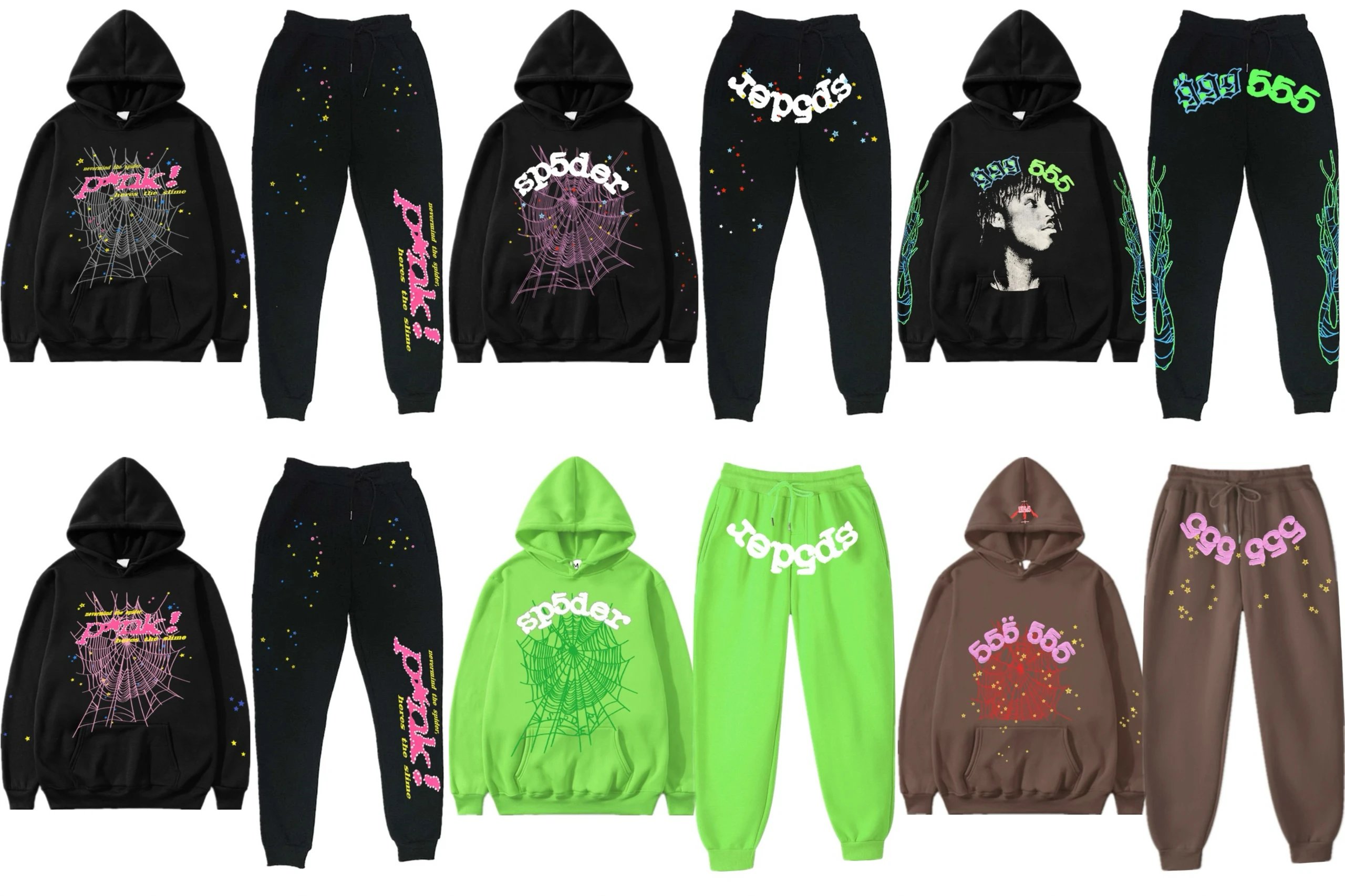 Trendy hip hop singer sp5der printed couple hoodie men s and women s hoodie sports suit 97 – Bild 1