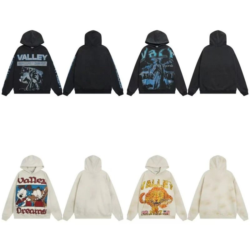 Vintage Cartoon Print Washed Hoodie – Bild 1